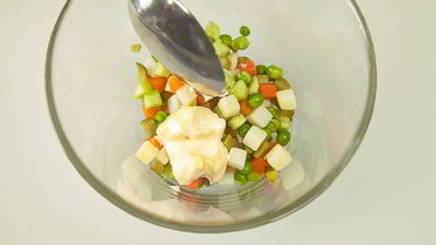 говяжий язык с оливье