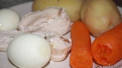 оливье с куриной грудкой