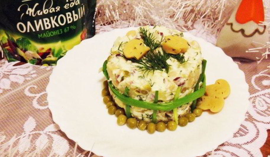 Рецепт оливье с маринованными грибами
