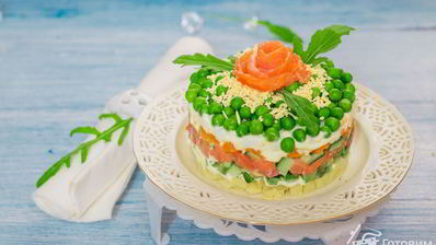 оливье с семгой