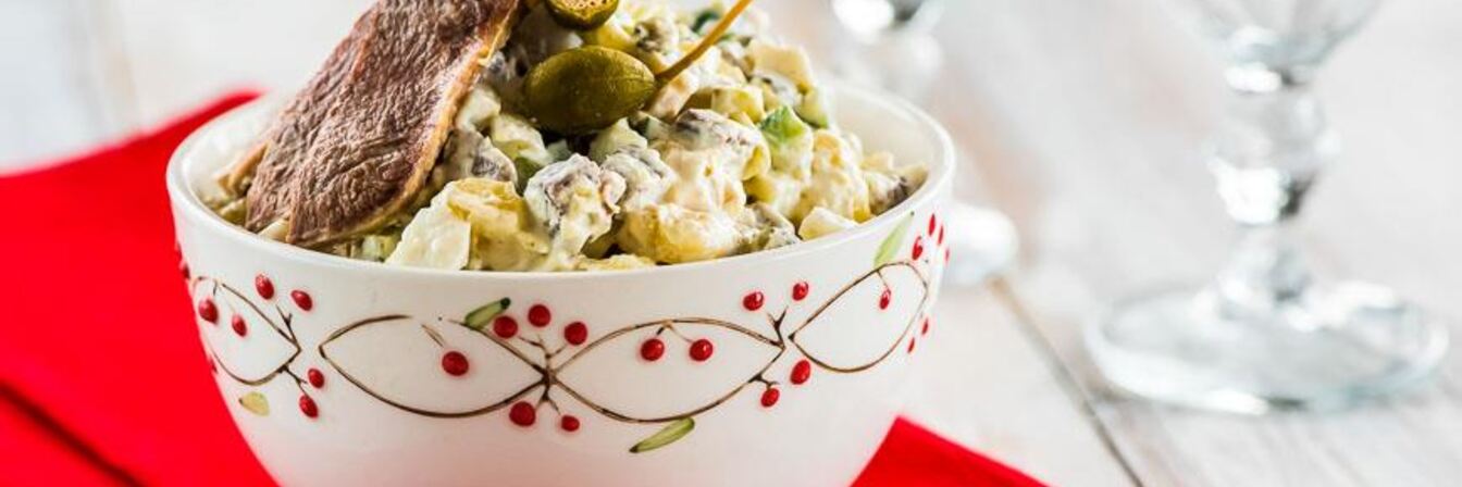 Оливье с языком