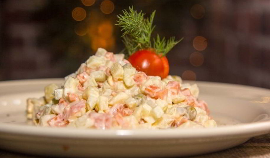 Рецепт оливье со слабосоленой семгой