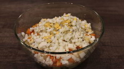 оливье в ветчине