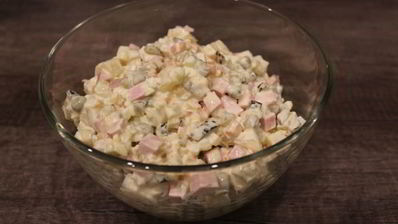 оливье в ветчине