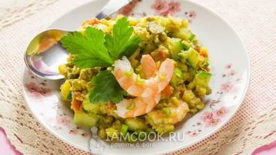 постный оливье с креветками
