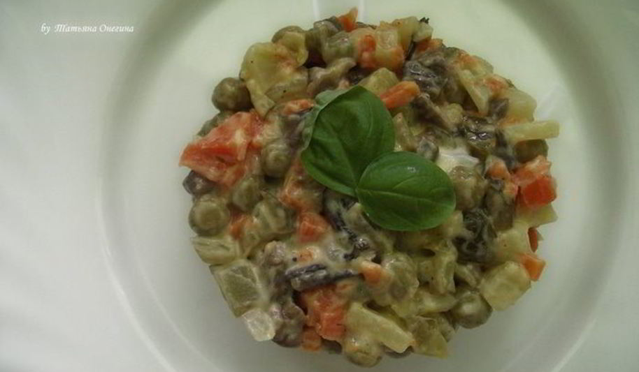 Рецепт постного салата оливье