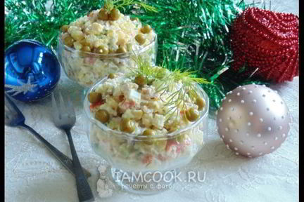 Салат Оливье с индейкой