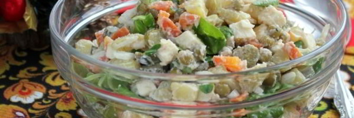 Салат Оливье вегетарианский