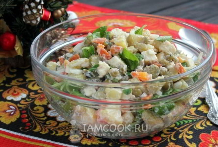 Салат Оливье вегетарианский