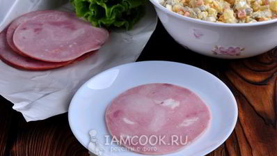 салат-закуска оливье в ветчине