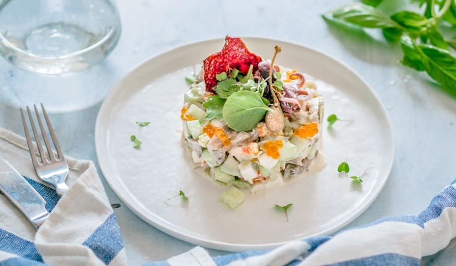 Рецепт средиземноморского оливье