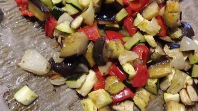 паста-салат с запеченными овощами