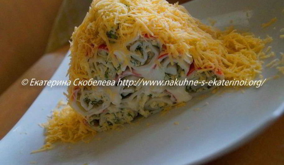 Рецепт салата из крабовых палочек избушка