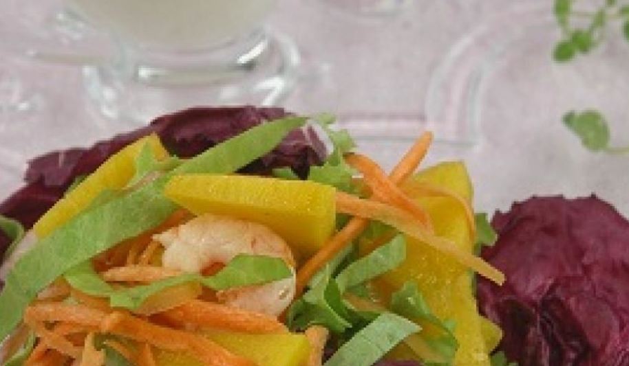 Рецепт салата из креветок и манго