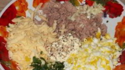 салат из печени и сыра