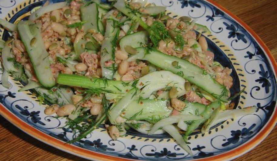 Рецепт салата из тунца и фасоли с фенхелем