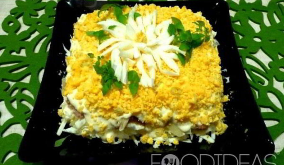 Рецепт салата хризантема