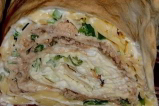 Рулет из тонкого лаваша Мимоза