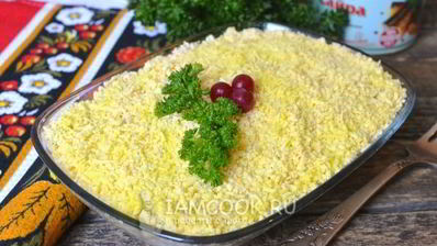 салат мимоза без картошки и моркови