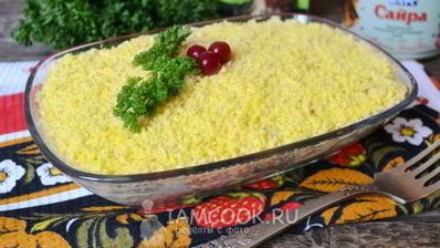 салат мимоза без картошки и моркови