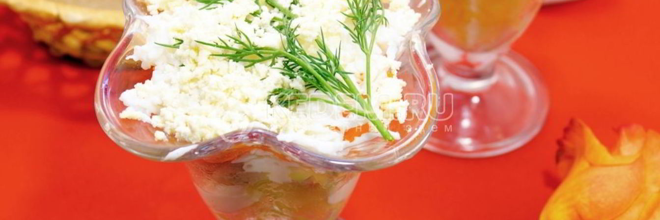 Салат Мимоза с горбушей