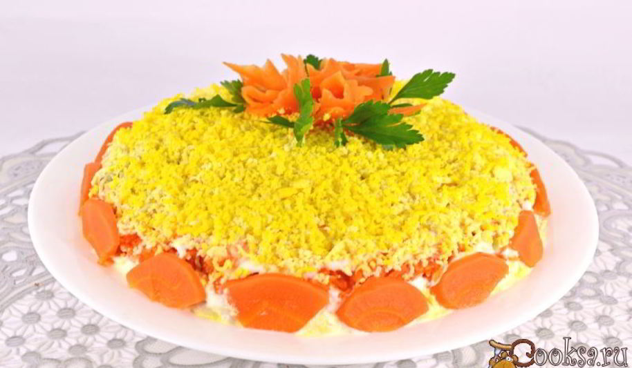 Рецепт салата мимоза с картофелем и твердым сыром