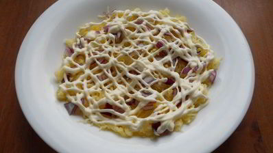 салат мимоза с картофелем и твердым сыром