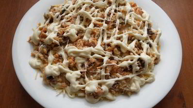 салат мимоза с картофелем и твердым сыром