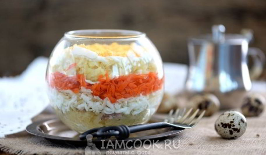 Рецепт салата мимоза с печенью трески