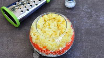 салат мимоза с печенью трески