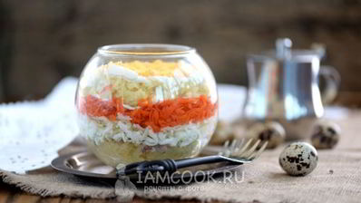 салат мимоза с печенью трески