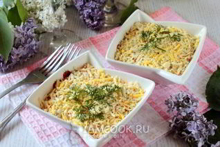 Салат Мимоза с яблоком