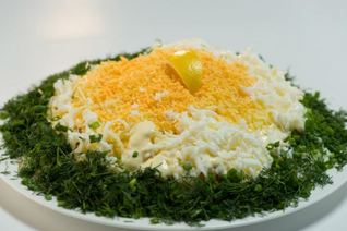 Салат мимоза в новом стиле