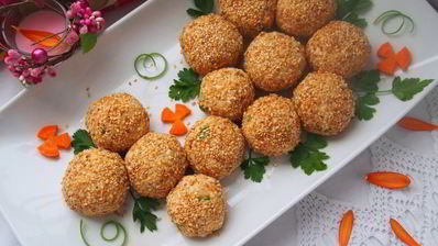 салатные шарики мимоза