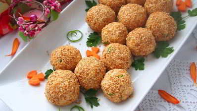 салатные шарики мимоза