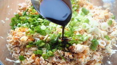 салатные шарики мимоза