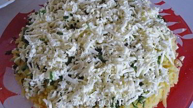 слоеный салат мимоза