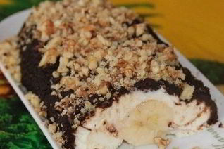 Десерт Банан под шубой с творогом