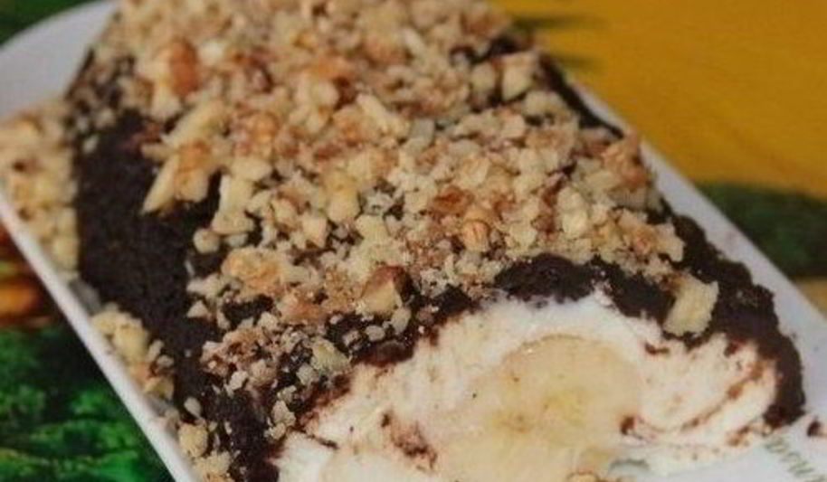 Рецепт десерта банан под шубой с творогом