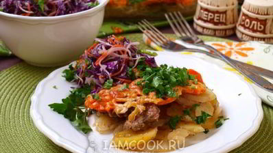 картошка под шубой в духовке