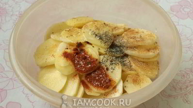 картошка под шубой в духовке