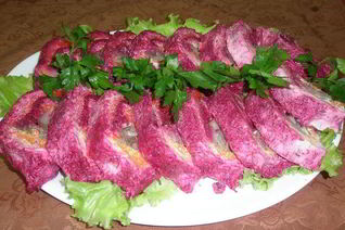 Классическая сельдь под шубой рулетом