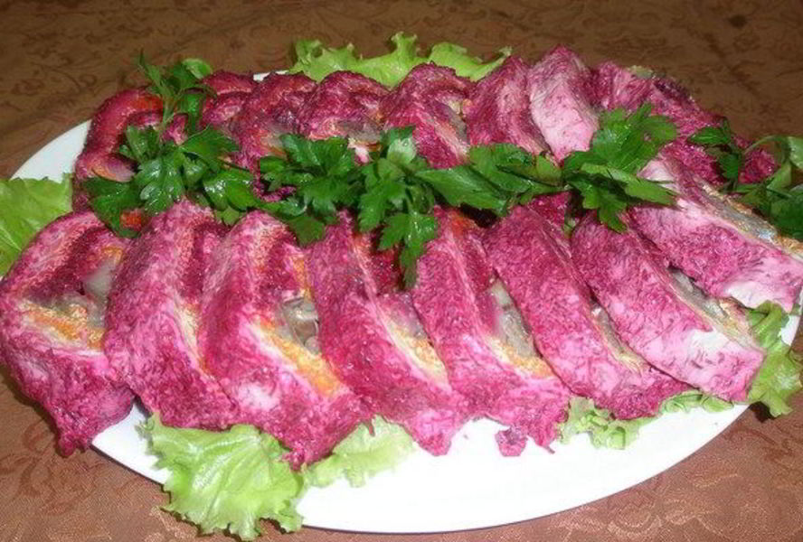 Классическая сельдь под шубой рулетом