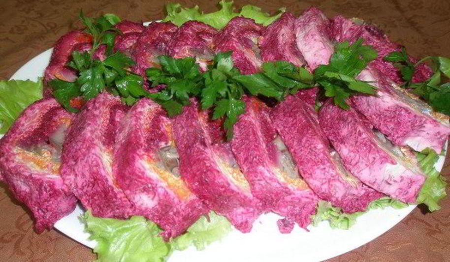 Рецепт классической сельди под шубой рулетом