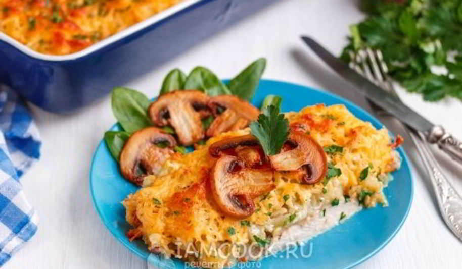 Рецепт куриной грудки под шубой в духовке