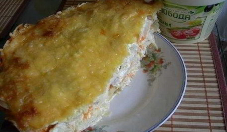 Рецепт куриного филе под шубой из овощей