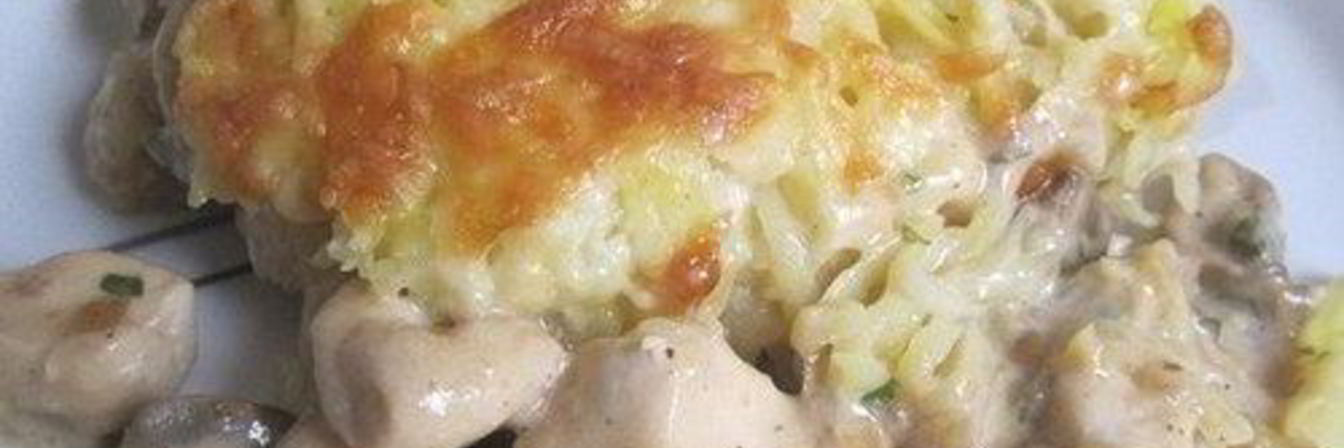 Курица с грибами под шубой из картофеля