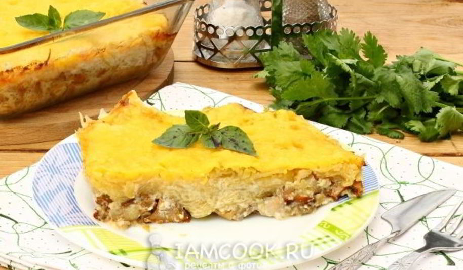 Рецепт курицы с лисичками, запеченная под шубой