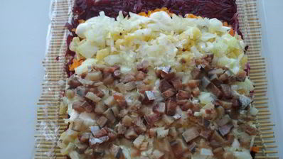 рулет селедка под шубой