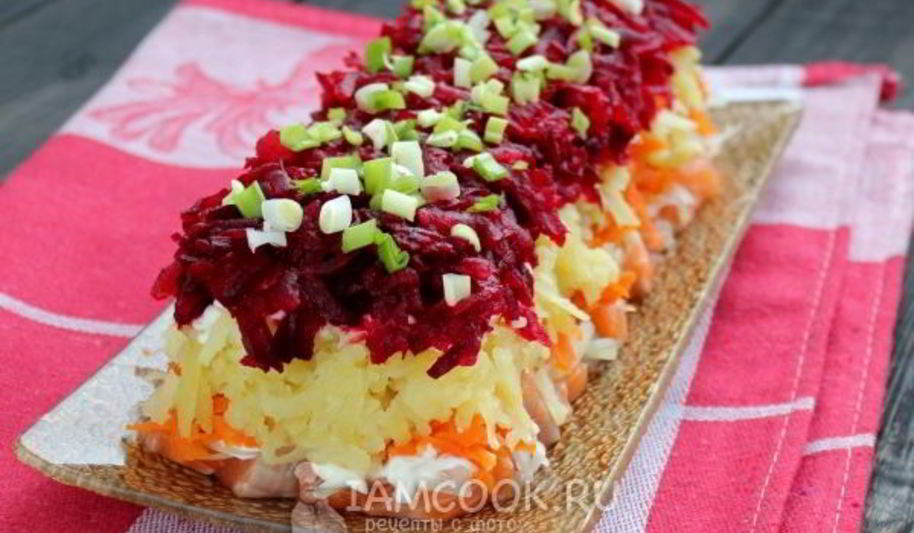 Рецепт салата семга под шубой